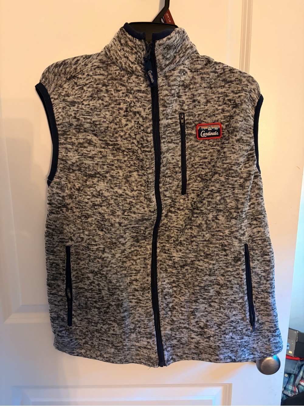 Cardinals women’s Heather Gray Zip-Front Fleece Vest